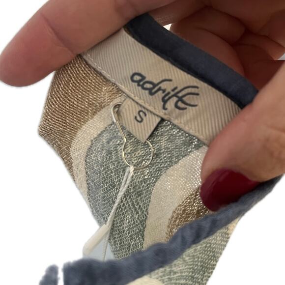 Adrift Carrie dress Cyprus Blue striped color block spaghetti strap Small NWT - Picture 4 of 6